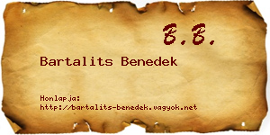 Bartalits Benedek névjegykártya